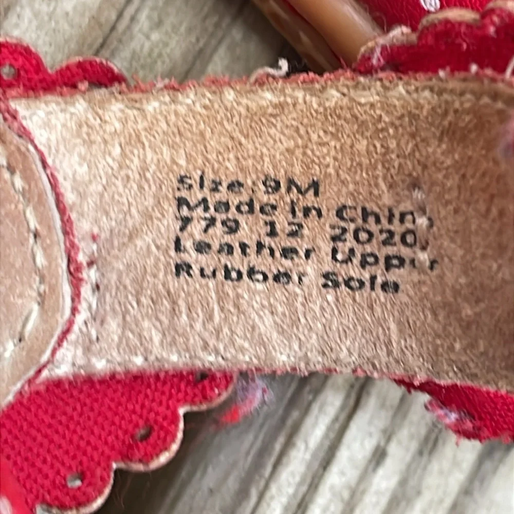 Livie & Luca Red Knotty Bow Mary Jane Shoes Little Girl Size 9